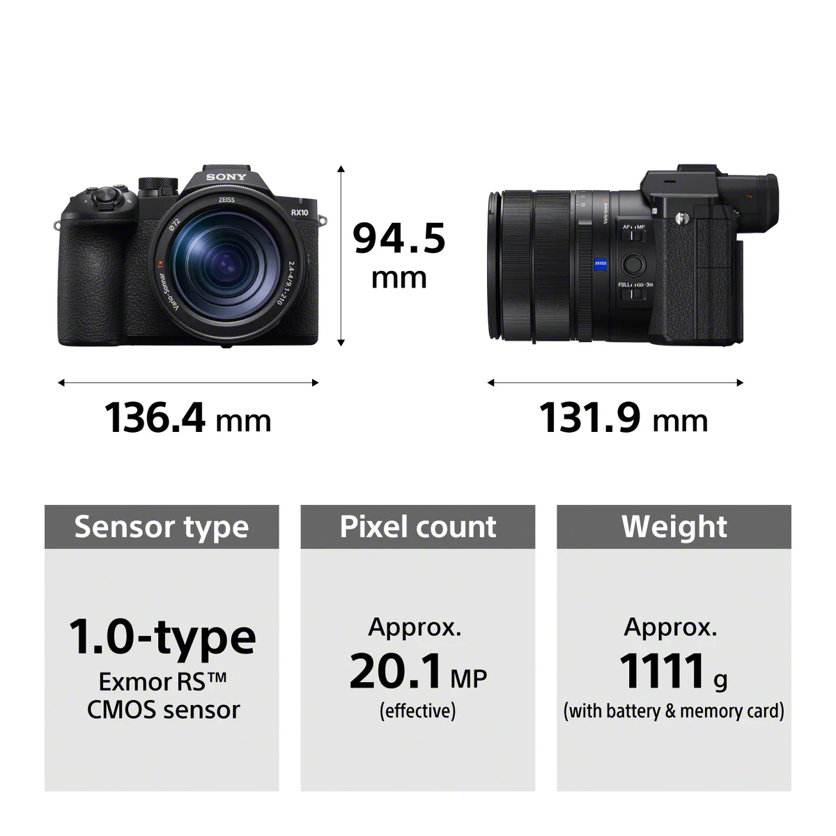 Sony RX10 V | 24–600 mm* High-zoom Camera with Real-time Recognition AF, 20.1 MP Sensor and 30 fps blackout-free burst shooting | DSC-RX10M5 - Image 3